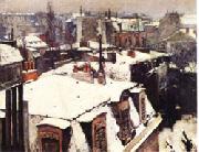 Gustave Caillebotte Rooftops in the Snow oil painting reproduction